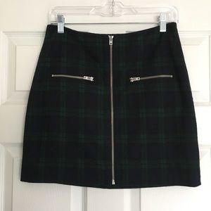 MADEWELL green plaid skirt